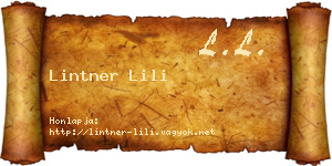 Lintner Lili névjegykártya