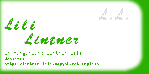 lili lintner business card